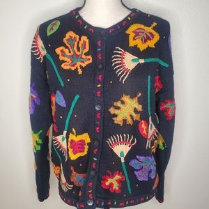 Rare Vtg Design Options by Philip & Jane Gordon Cardigan Fall Themed Size Small